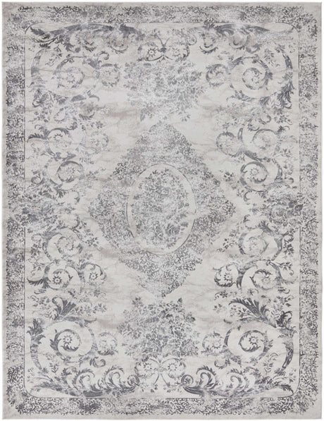 Gray 9' x 12' Finsbury Rectangle Area Rug 60% Polypropylene & 40% Polyester Contemporary Carpet for Living Rooms, Dining, Offices for Sale at Rug Engine