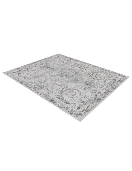 Gray 7' 10 x 10' Finsbury Rectangle Area Rug 60% Polypropylene & 40% Polyester Contemporary Carpet for Living Rooms, Dining, Offices for Sale at Rug Engine