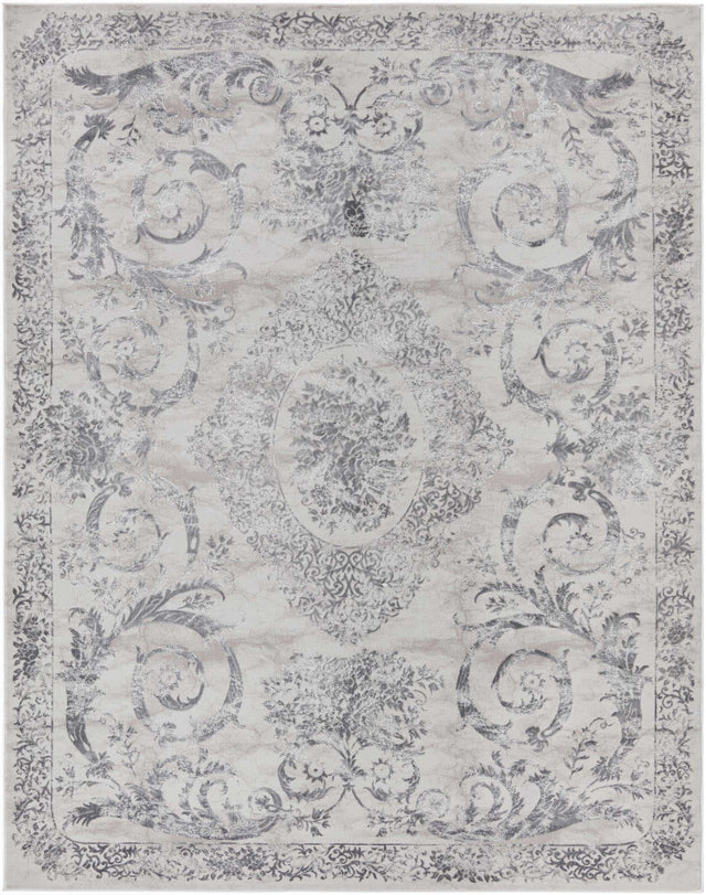 Gray 7' 10 x 10' Finsbury Rectangle Area Rug 60% Polypropylene & 40% Polyester Contemporary Carpet for Living Rooms, Dining, Offices for Sale at Rug Engine