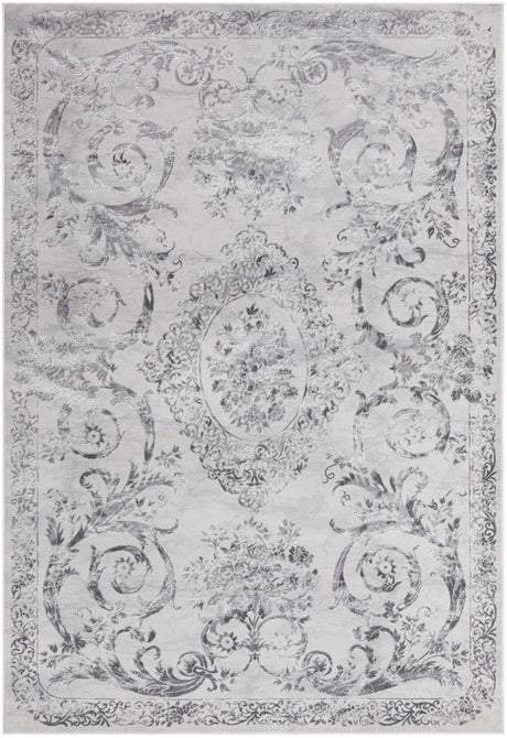Gray 6' x 9' Finsbury Rectangle Area Rug 60% Polypropylene & 40% Polyester Contemporary Carpet for Living Rooms, Dining, Offices for Sale at Rug Engine