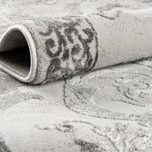 Gray 5' 3 x 8' Finsbury Rectangle Area Rug 60% Polypropylene & 40% Polyester Contemporary Carpet for Living Rooms, Dining, Offices for Sale at Rug Engine