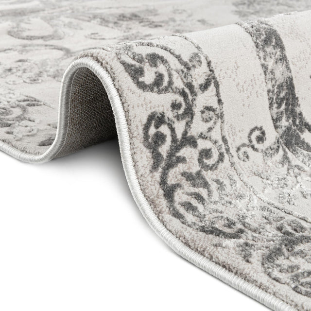 Gray 7' 10 x 10' Finsbury Rectangle Area Rug 60% Polypropylene & 40% Polyester Contemporary Carpet for Living Rooms, Dining, Offices for Sale at Rug Engine