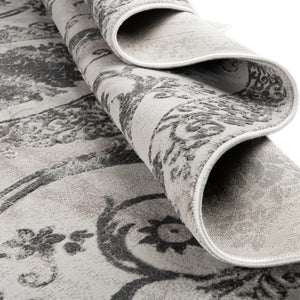 Gray 9' x 12' Finsbury Rectangle Area Rug 60% Polypropylene & 40% Polyester Contemporary Carpet for Living Rooms, Dining, Offices for Sale at Rug Engine