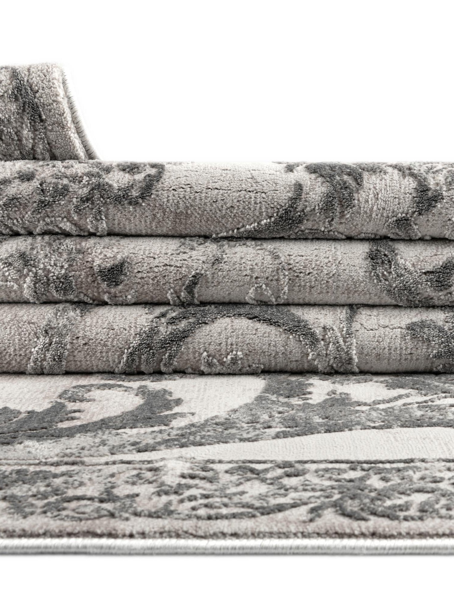 Gray 7' 10 x 10' Finsbury Rectangle Area Rug 60% Polypropylene & 40% Polyester Contemporary Carpet for Living Rooms, Dining, Offices for Sale at Rug Engine