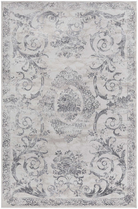 Gray 5' 3 x 8' Finsbury Rectangle Area Rug 60% Polypropylene & 40% Polyester Contemporary Carpet for Living Rooms, Dining, Offices for Sale at Rug Engine