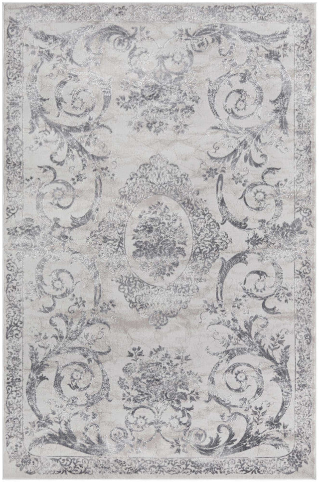 Gray 5' 3 x 8' Finsbury Rectangle Area Rug 60% Polypropylene & 40% Polyester Contemporary Carpet for Living Rooms, Dining, Offices for Sale at Rug Engine
