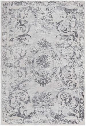 Gray 4' x 6' Finsbury Rectangle Area Rug 60% Polypropylene & 40% Polyester Contemporary Carpet for Living Rooms, Dining, Offices for Sale at Rug Engine
