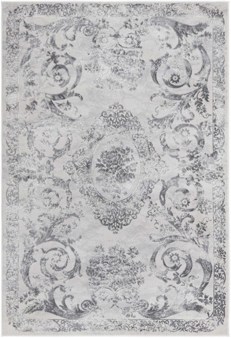 Gray 4' x 6' Finsbury Rectangle Area Rug 60% Polypropylene & 40% Polyester Contemporary Carpet for Living Rooms, Dining, Offices for Sale at Rug Engine