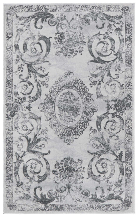 Gray 3' 3 x 5' 3 Finsbury Rectangle Area Rug 60% Polypropylene & 40% Polyester Contemporary Carpet for Living Rooms, Dining, Offices for Sale at Rug Engine