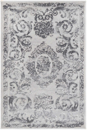 Gray 2' x 3' 1 Finsbury Rectangle Area Rug 60% Polypropylene & 40% Polyester Contemporary Carpet for Living Rooms, Dining, Offices for Sale at Rug Engine