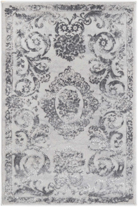 Gray 2' x 3' 1 Finsbury Rectangle Area Rug 60% Polypropylene & 40% Polyester Contemporary Carpet for Living Rooms, Dining, Offices for Sale at Rug Engine