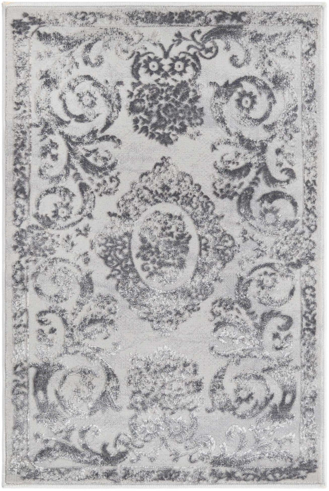 Gray 2' x 3' 1 Finsbury Rectangle Area Rug 60% Polypropylene & 40% Polyester Contemporary Carpet for Living Rooms, Dining, Offices for Sale at Rug Engine