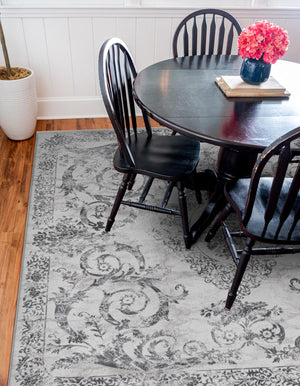 Gray 7' 10 x 7' 10 Finsbury Square Area Rug 60% Polypropylene & 40% Polyester Contemporary Carpet for Living Rooms, Dining, Offices for Sale at Rug Engine