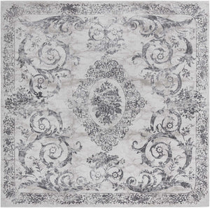 Gray 7' 10 x 7' 10 Finsbury Square Area Rug 60% Polypropylene & 40% Polyester Contemporary Carpet for Living Rooms, Dining, Offices for Sale at Rug Engine