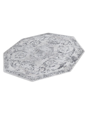 Gray 5' 3 x 5' 3 Finsbury Octagon Area Rug 60% Polypropylene & 40% Polyester Contemporary Carpet for Living Rooms, Dining, Offices for Sale at Rug Engine