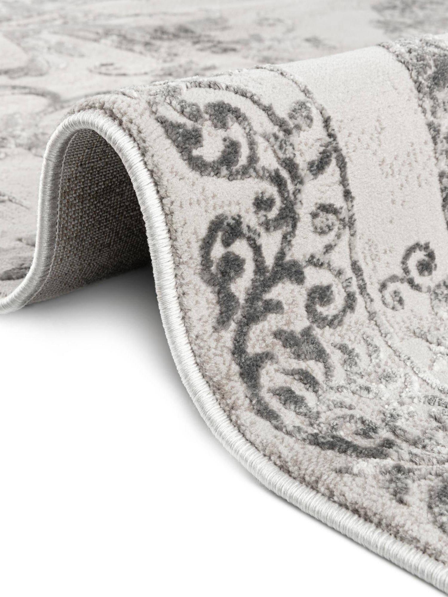 Gray 5' 3 x 5' 3 Finsbury Octagon Area Rug 60% Polypropylene & 40% Polyester Contemporary Carpet for Living Rooms, Dining, Offices for Sale at Rug Engine