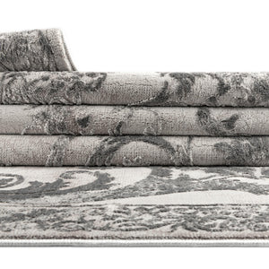 Gray 7' 10 x 7' 10 Finsbury Octagon Area Rug 60% Polypropylene & 40% Polyester Contemporary Carpet for Living Rooms, Dining, Offices for Sale at Rug Engine