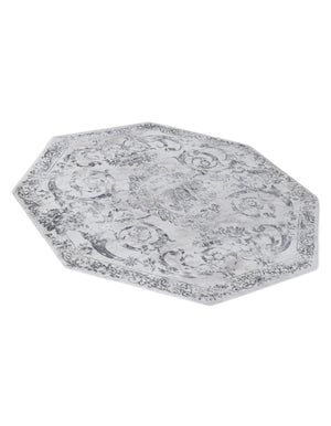 Gray 5' 3 x 5' 3 Finsbury Octagon Area Rug 60% Polypropylene & 40% Polyester Contemporary Carpet for Living Rooms, Dining, Offices for Sale at Rug Engine