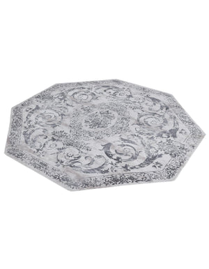 Gray 7' 10 x 7' 10 Finsbury Octagon Area Rug 60% Polypropylene & 40% Polyester Contemporary Carpet for Living Rooms, Dining, Offices for Sale at Rug Engine