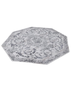 Gray 7' 10 x 7' 10 Finsbury Octagon Area Rug 60% Polypropylene & 40% Polyester Contemporary Carpet for Living Rooms, Dining, Offices for Sale at Rug Engine