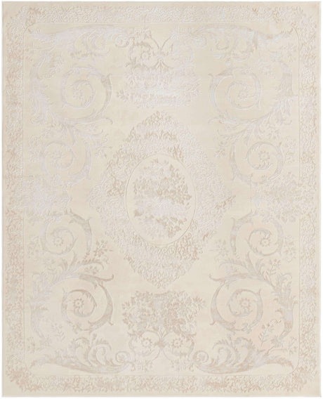 Ivory 7' 10 x 10' Finsbury Rectangle Area Rug 60% Polypropylene & 40% Polyester Contemporary Carpet for Living Rooms, Dining, Offices for Sale at Rug Engine