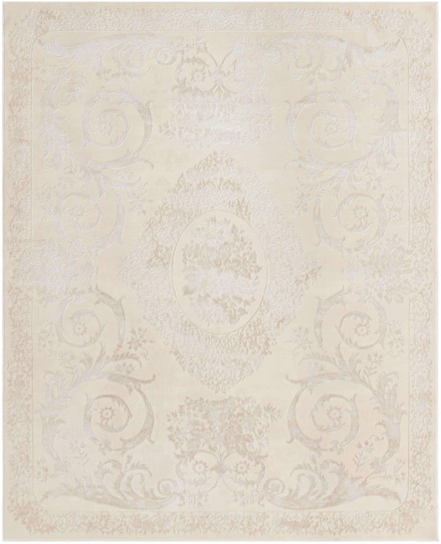 Ivory 7' 10 x 10' Finsbury Rectangle Area Rug 60% Polypropylene & 40% Polyester Contemporary Carpet for Living Rooms, Dining, Offices for Sale at Rug Engine