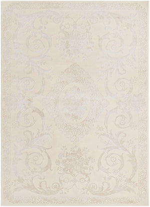 Ivory 7' x 10' Finsbury Rectangle Area Rug 60% Polypropylene & 40% Polyester Contemporary Carpet for Living Rooms, Dining, Offices for Sale at Rug Engine