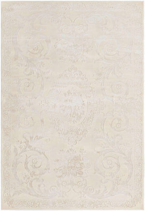 Ivory 6' x 9' Finsbury Rectangle Area Rug 60% Polypropylene & 40% Polyester Contemporary Carpet for Living Rooms, Dining, Offices for Sale at Rug Engine