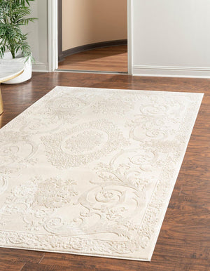 Ivory 2' x 3' Finsbury Rectangle Area Rug 60% Polypropylene & 40% Polyester Contemporary Carpet for Living Rooms, Dining, Offices for Sale at Rug Engine