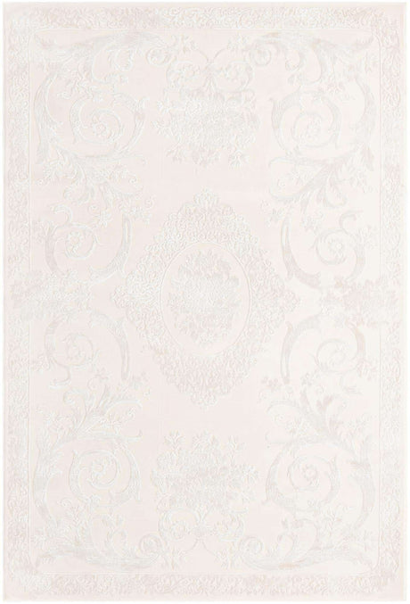 Ivory 5' 3 x 8' Finsbury Rectangle Area Rug 60% Polypropylene & 40% Polyester Contemporary Carpet for Living Rooms, Dining, Offices for Sale at Rug Engine