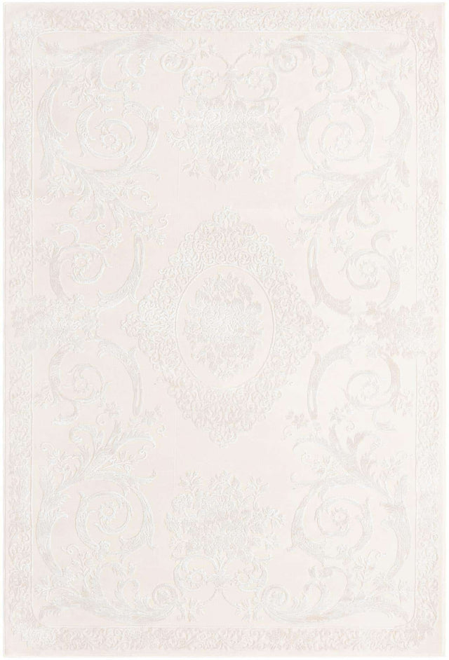 Ivory 5' 3 x 8' Finsbury Rectangle Area Rug 60% Polypropylene & 40% Polyester Contemporary Carpet for Living Rooms, Dining, Offices for Sale at Rug Engine