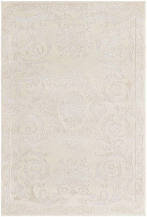 Ivory 4' x 6' Finsbury Rectangle Area Rug 60% Polypropylene & 40% Polyester Contemporary Carpet for Living Rooms, Dining, Offices for Sale at Rug Engine