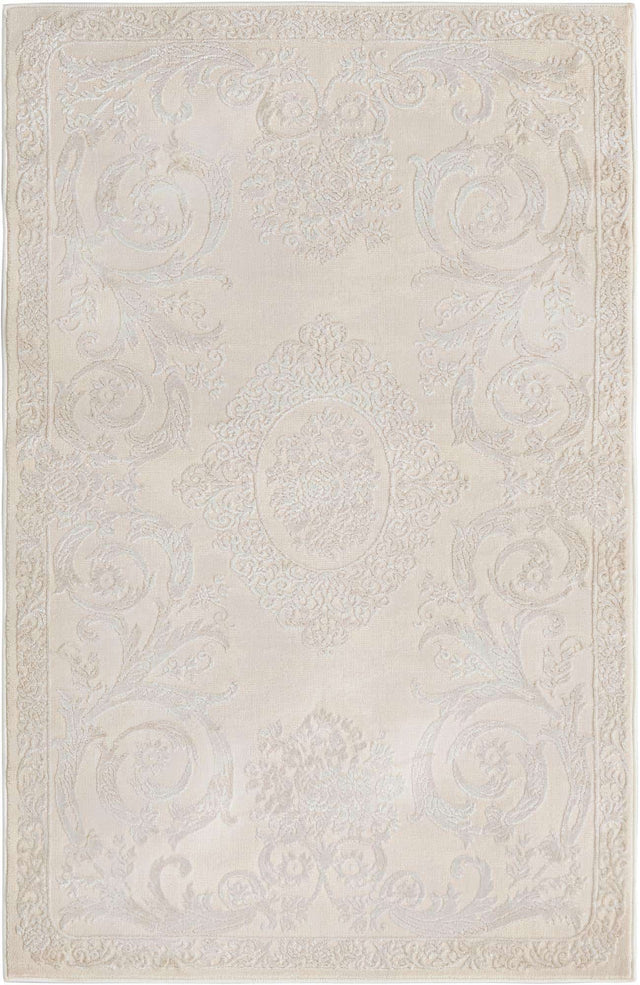 Ivory 3' 3 x 5' 3 Finsbury Rectangle Area Rug 60% Polypropylene & 40% Polyester Contemporary Carpet for Living Rooms, Dining, Offices for Sale at Rug Engine