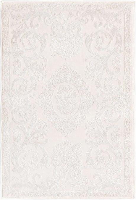 Ivory 2' x 3' Finsbury Rectangle Area Rug 60% Polypropylene & 40% Polyester Contemporary Carpet for Living Rooms, Dining, Offices for Sale at Rug Engine