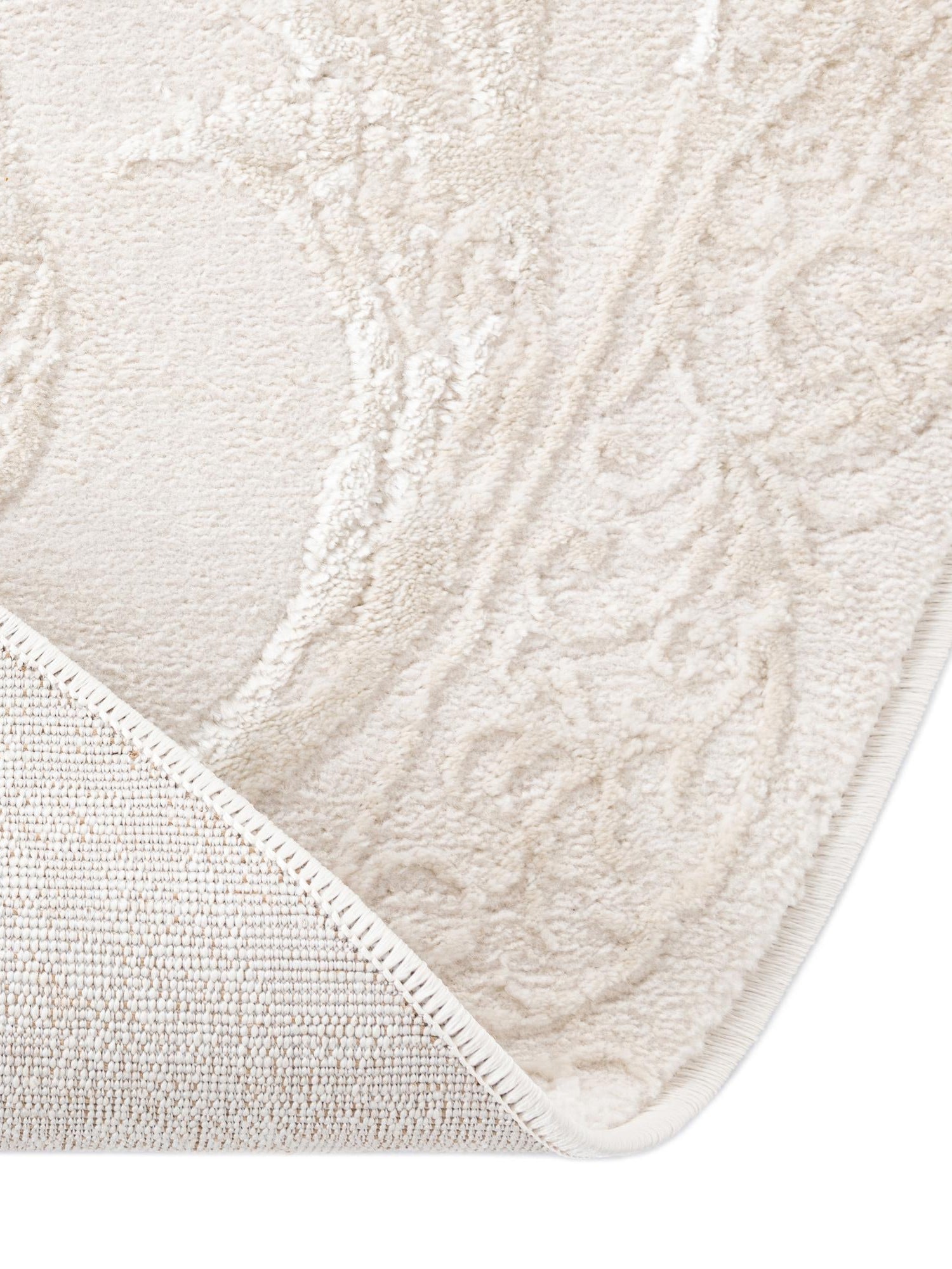 Ivory 3' 3 x 5' 3 Finsbury Oval Area Rug 60% Polypropylene & 40% Polyester Contemporary Carpet for Living Rooms, Dining, Offices for Sale at Rug Engine