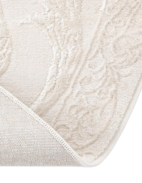 Ivory 3' 3 x 5' 3 Finsbury Oval Area Rug 60% Polypropylene & 40% Polyester Contemporary Carpet for Living Rooms, Dining, Offices for Sale at Rug Engine