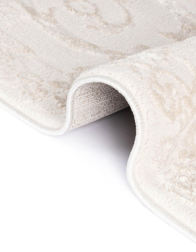 Ivory 7' 10 x 10' Finsbury Oval Area Rug 60% Polypropylene & 40% Polyester Contemporary Carpet for Living Rooms, Dining, Offices for Sale at Rug Engine