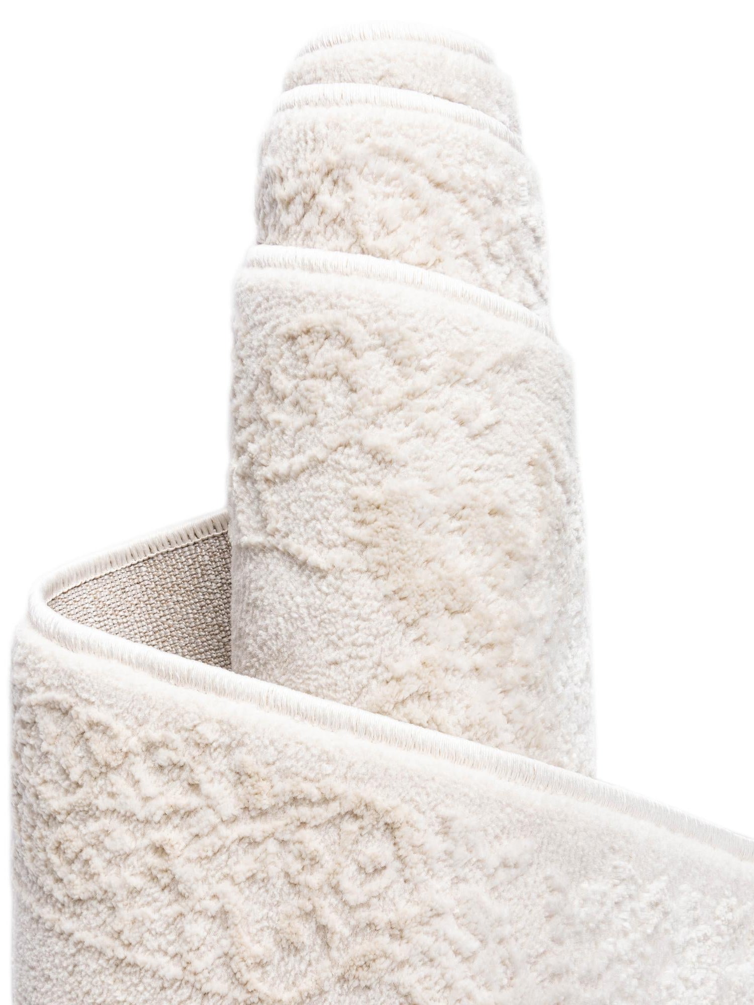 Ivory 7' 10 x 10' Finsbury Oval Area Rug 60% Polypropylene & 40% Polyester Contemporary Carpet for Living Rooms, Dining, Offices for Sale at Rug Engine