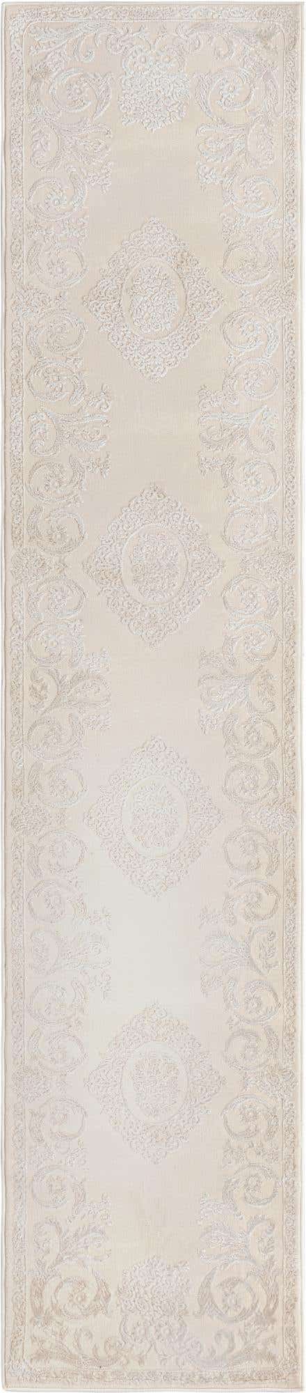 Ivory 2' x 9' 10 Finsbury Runner Area Rug 60% Polypropylene & 40% Polyester Contemporary Carpet for Living Rooms, Dining, Offices for Sale at Rug Engine
