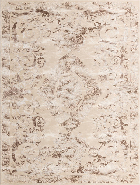 Beige 9' x 12' Finsbury Rectangle Area Rug 60% Polypropylene & 40% Polyester Contemporary Carpet for Living Rooms, Dining, Offices for Sale at Rug Engine