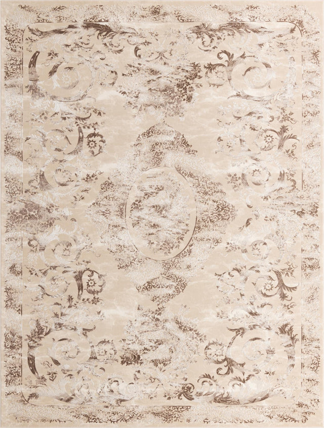 Beige 9' x 12' Finsbury Rectangle Area Rug 60% Polypropylene & 40% Polyester Contemporary Carpet for Living Rooms, Dining, Offices for Sale at Rug Engine