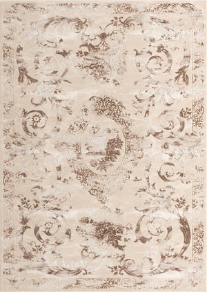 Beige 7' x 10' Finsbury Rectangle Area Rug 60% Polypropylene & 40% Polyester Contemporary Carpet for Living Rooms, Dining, Offices for Sale at Rug Engine