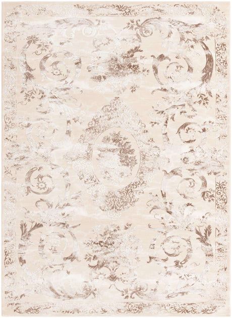 Beige 7' x 10' Finsbury Rectangle Area Rug 60% Polypropylene & 40% Polyester Contemporary Carpet for Living Rooms, Dining, Offices for Sale at Rug Engine