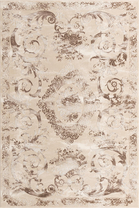 Beige 6' x 9' Finsbury Rectangle Area Rug 60% Polypropylene & 40% Polyester Contemporary Carpet for Living Rooms, Dining, Offices for Sale at Rug Engine