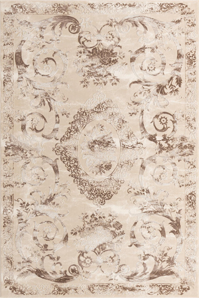 Beige 6' x 9' Finsbury Rectangle Area Rug 60% Polypropylene & 40% Polyester Contemporary Carpet for Living Rooms, Dining, Offices for Sale at Rug Engine