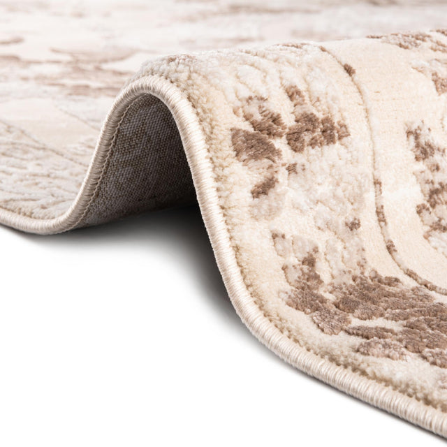 Beige 9' x 12' Finsbury Rectangle Area Rug 60% Polypropylene & 40% Polyester Contemporary Carpet for Living Rooms, Dining, Offices for Sale at Rug Engine