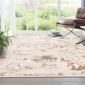 Beige 3' 3 x 5' 3 Finsbury Rectangle Area Rug 60% Polypropylene & 40% Polyester Contemporary Carpet for Living Rooms, Dining, Offices for Sale at Rug Engine