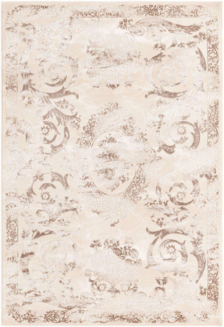 Beige 4' x 6' Finsbury Rectangle Area Rug 60% Polypropylene & 40% Polyester Contemporary Carpet for Living Rooms, Dining, Offices for Sale at Rug Engine