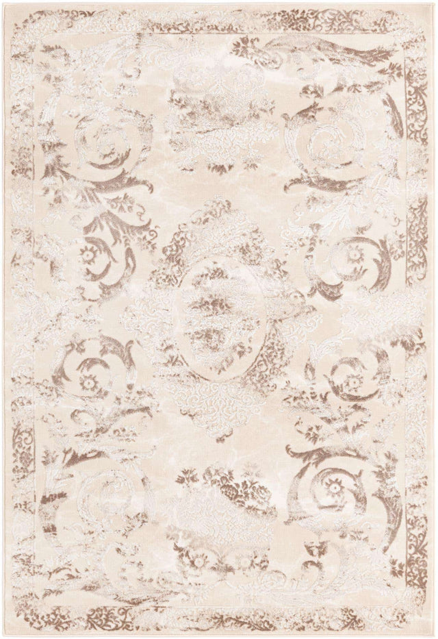 Beige 4' x 6' Finsbury Rectangle Area Rug 60% Polypropylene & 40% Polyester Contemporary Carpet for Living Rooms, Dining, Offices for Sale at Rug Engine