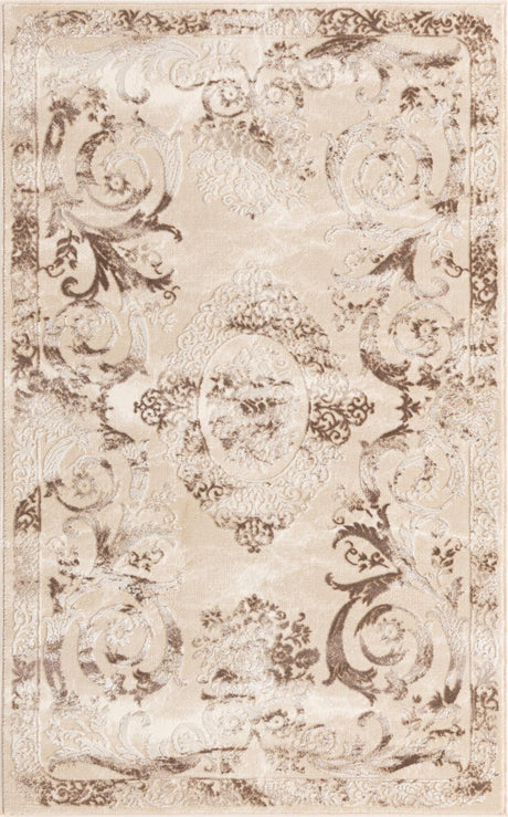 Beige 3' 3 x 5' 3 Finsbury Rectangle Area Rug 60% Polypropylene & 40% Polyester Contemporary Carpet for Living Rooms, Dining, Offices for Sale at Rug Engine
